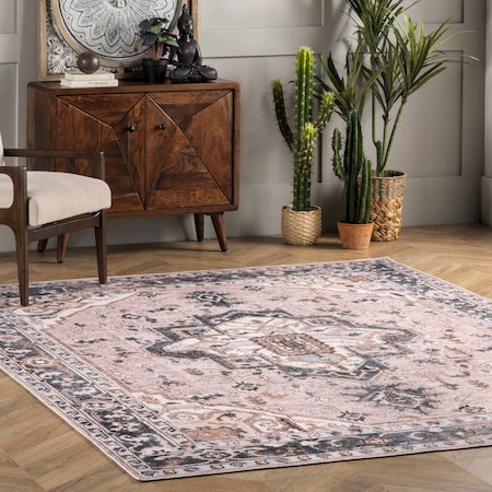 Nuloom Sasha Machine Washable Medallion Area Rug 8ft x 10ft HJAU11A-8010